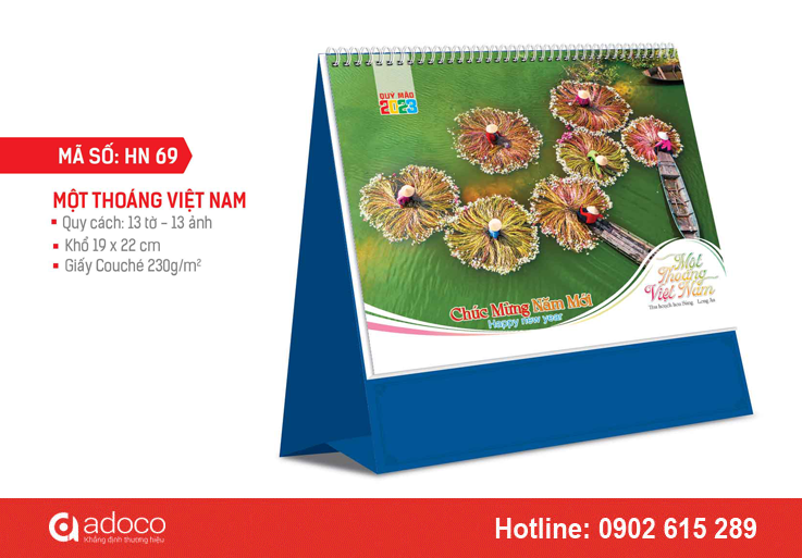 Mẫu lịch để bàn phong cảnh 2023