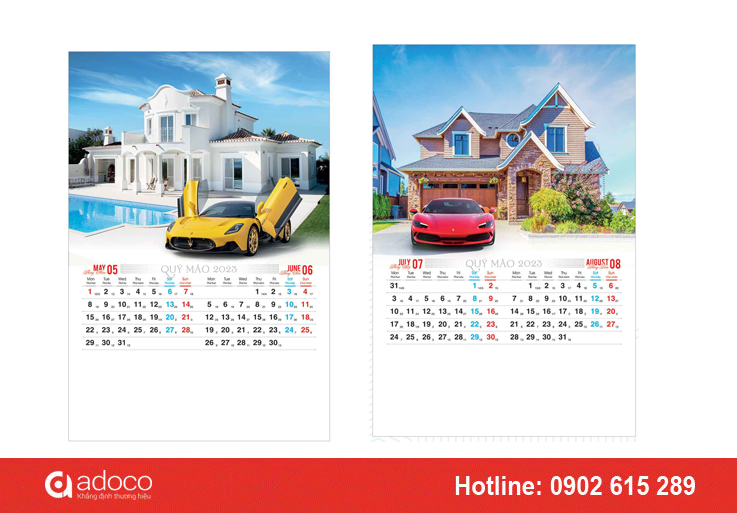 In lịch treo tường 7 tờ 2023 - HN 64