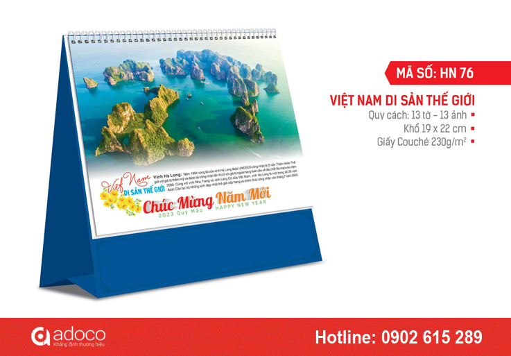 Mẫu lịch để bàn phong cảnh 2023