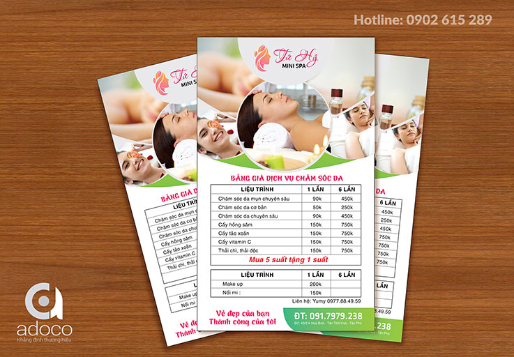 thiet ke brochure nganh spa dep