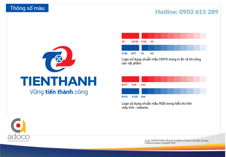 thông số màu sắc trong thiết kế logo tiến thành