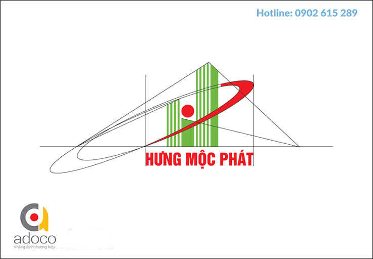 Thiết kế logo công ty xây dựng Hưng Mộc Phát