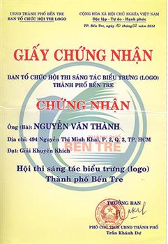 Giấy khen của UBND tỉnh Bến Tre