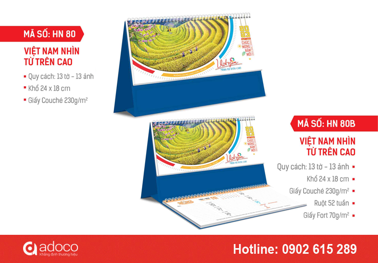 Lịch để bàn 2023 - HN 80 Việt Nam nhìn từ trên cao