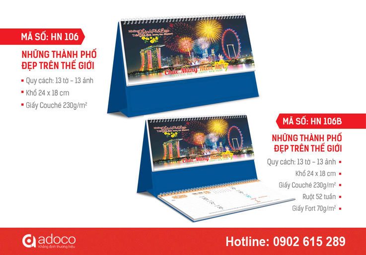 Lịch để bàn 2023 - HN 106 Những thành phố đẹp trên thế giới Lịch để bàn 2023 - HN 106 Những thành phố đẹp trên thế giới
