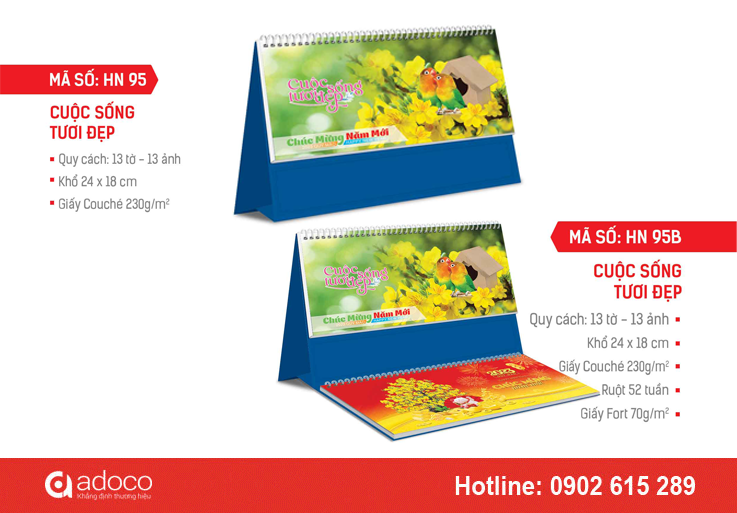 Lịch để bàn 2023 - HN 95 Cuộc sống tươi đẹp Lịch để bàn 2023 - HN 95 Cuộc sống tươi đẹp
