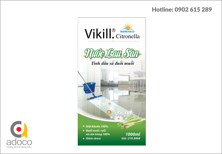 Thiết kế nhãn nước lau sàn ViKill
