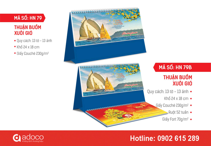 Lịch để bàn 2023 - HN 79 Thuận buồm xuôi gió