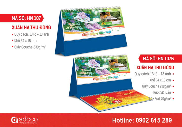Lịch để bàn 2023 - HN 107 Xuân hạ thu đông Lịch để bàn 2023 - HN 107 Xuân hạ thu đông