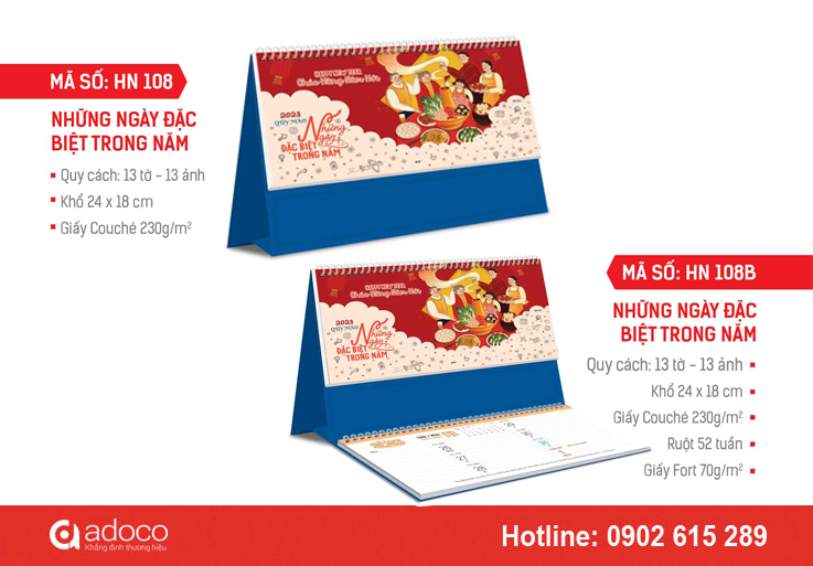 Lịch để bàn 2023 - HN 108 Những ngày đặc biệt trong năm Lịch để bàn 2023 - HN 108 Những ngày đặc biệt trong năm